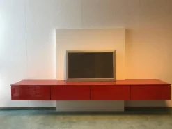 TV-Kombination Modell Astro Brique Lack Hochglanz Rot Lackiert