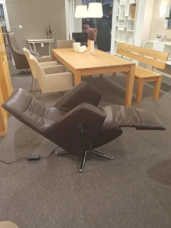 TV-Sessel TW092 Small Leder Semira Chocolate Braun Sternfuß Aluminium Poliert Elektrisch Verstellbar