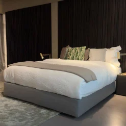 Unterbett Boxspring Stoff Lode Hellgrau 3 Seitig Gepolstert ohne Matratze