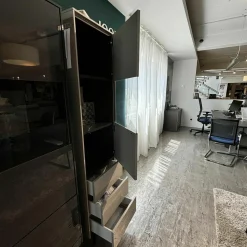 Vitrine 71845 Glas Verspiegelt Kristallgrau Füße Metall Schwarz