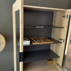 Vitrine BC 04 Eiche Weiß Mit Glastüren