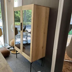 Vitrine BC 04 Eiche Weiß Mit Glastüren
