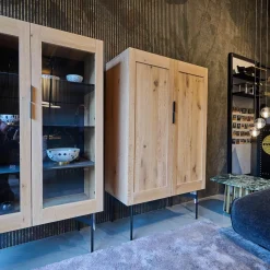 Vitrine BC04 Geschlossen Eiche Weiß Pigmentiert