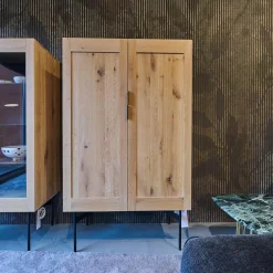 Vitrine BC04 Geschlossen Eiche Weiß Pigmentiert