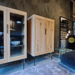 Vitrine BC04 Geschlossen Eiche Weiß Pigmentiert