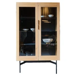 Vitrine BC04 Offen Eiche Weiß Pigmentiert Mit Glasscheiben