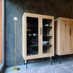 Vitrine BC04 Offen Eiche Weiß Pigmentiert Mit Glasscheiben