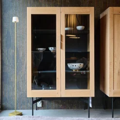 Vitrine BC04 Offen Eiche Weiß Pigmentiert Mit Glasscheiben