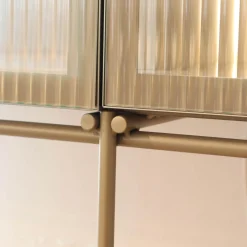 Vitrine Canaletto Container Front Klarglas K7 Korpus Lack Tongrau Seidenmatt