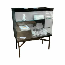 Vitrine Cube Light Lack Matt Onyx Schwarz Klarglas Mit Beleuchtung