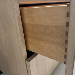 Vitrine Cubus Eiche Weißöl mit Klarglas