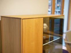 Vitrine Filigno Eiche Natur Geölt Braun Rauchglas Mit Beleuchtung Und Fernbedienung