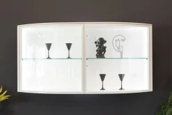 Vitrine Navis Pure Weiß Lack mit Hängeelement