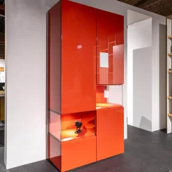 Vitrine Neo Lack NCS Hochglanz Rot Inklusive Beleuchtung