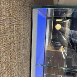 Vitrine Solus In Optiwhite Klar Verschweißt Türknopf Und Stellfüße Aus Edelstahl Mit Beleuchtung