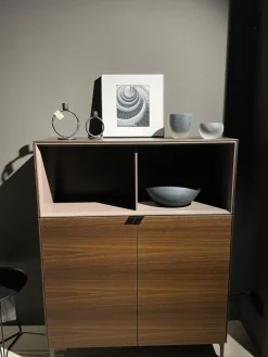 Vitrine Soma Raucheiche Furnier Lack Taupe Beige Matt Inklusive Beleuchtung