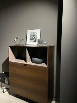 Vitrine Soma Raucheiche Furnier Lack Taupe Beige Matt Inklusive Beleuchtung