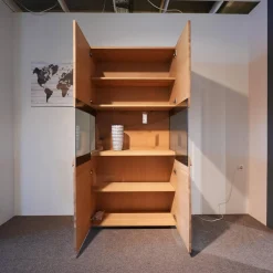 Vitrine V Organo Lack Anthrazit Wildeiche Rustiko Mit LED Beleuchtung