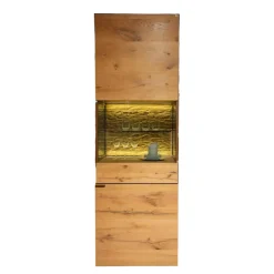 Vitrine Vcuben Wildeiche Rustikal Metall Kupfer Bronze Inklusive Beleuchtung