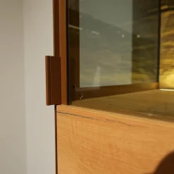 Vitrine Vcuben Wildeiche Rustikal Metall Kupfer Bronze Inklusive Beleuchtung