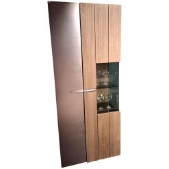 Vitrine Vgalvino Alteiche Rustico Schwemmgrau Lackiert Massiv