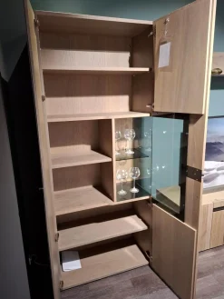 Vitrine Vgalvino Alteiche Rustico Schwemmgrau Lackiert Massiv