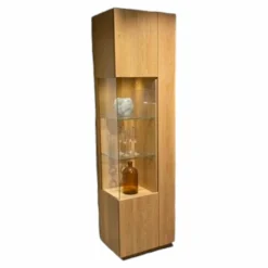 Vitrine Waltrop Asteiche Bianco mit LED-Beleuchtung