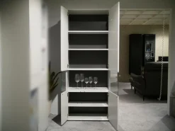 Vitrine WK 419 Intono 62462 Lack Steingrau 407 Rückwand Lack Quarz- Lin