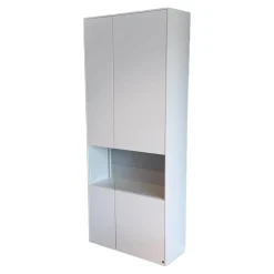 Vitrine WK 419 Intono Glattlack 420 Verkehrsweiß Inklusive LED-Band Trafo Und Funkfernbedienung