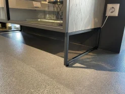 Vitrine WK 420 Viva Holz Furniert Grau Mit Glastüren Gestell Dunkelgrau