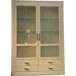 Vitrinenschrank Bordeaux MDF Weiß Gestrichen Lichtgrau Gewicht