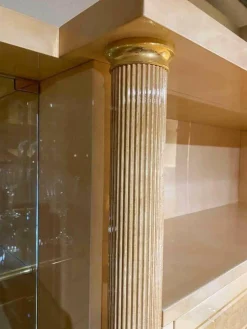 Vitrinenschrank TN04 Lachsfarben Marmoriert