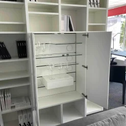 Wandabwicklung Modell Studimo Lack Schneeweiß M03 Beleuchtet mit Bar