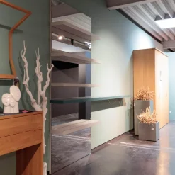 Wandborde Mit Spiegelpaneele Lack Matt Beige Seta Und Verde Blau Mit Beleuchtung