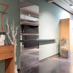 Wandborde Mit Spiegelpaneele Lack Matt Beige Seta Und Verde Blau Mit Beleuchtung