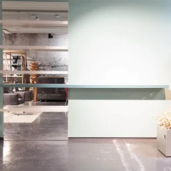 Wandborde Mit Spiegelpaneele Lack Matt Beige Seta Und Verde Blau Mit Beleuchtung