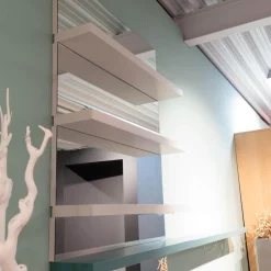 Wandborde Mit Spiegelpaneele Lack Matt Beige Seta Und Verde Blau Mit Beleuchtung