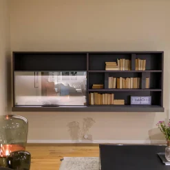 Wandelement 505 Eiche Grau Lack Anthrazit Ecoskin Grau