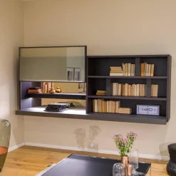 Wandelement 505 Eiche Grau Lack Anthrazit Ecoskin Grau