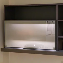 Wandelement 505 Eiche Grau Lack Anthrazit Ecoskin Grau