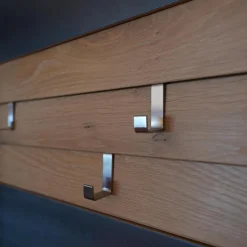 Wandgarderobe V Orango In Wildeiche Rustiko Mit Gepolsterter Klappbarer Bank 5 Mit Vorsatzspiegel Und Einem Dielenschrank