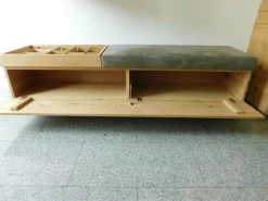 Wandgarderobe V Organo Wildeiche Rustiko Akzent Schwarz Mit Vorsatzspiegel Und Beleuchtung