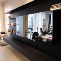 Wandkomposition Abacus Living Nero Opaco 102 Mit Beleuchtung