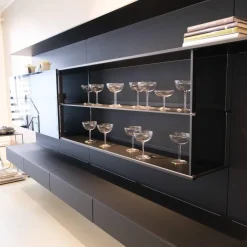 Wandkomposition Abacus Living Nero Opaco 102 Mit Beleuchtung