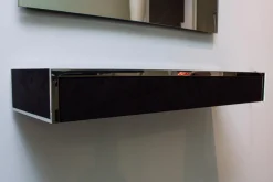 Wandkonsole Smart Console Wandmontiert Mikroleder Anthrazit 03 Poliert