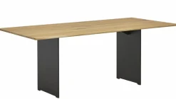 Wangentisch Tucson Natura Platte Wildeiche Soft Gebürstet Gestell Metall Carbonfarbig Schwarz