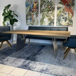 Wangentisch Zweigl Z20 Rustikale Asteiche Bianco Geölt Wange Stahl Nickelfarbig