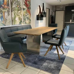 Wangentisch Zweigl Z20 Rustikale Asteiche Bianco Geölt Wange Stahl Nickelfarbig