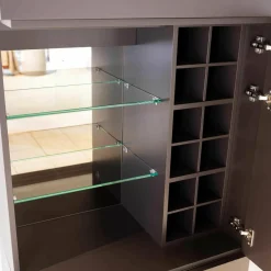 Wohnelement Contur-Unit Glattlack Mocca Mit Beleuchtung