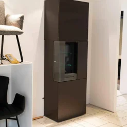 Wohnelement Contur-Unit Glattlack Mocca Mit Beleuchtung